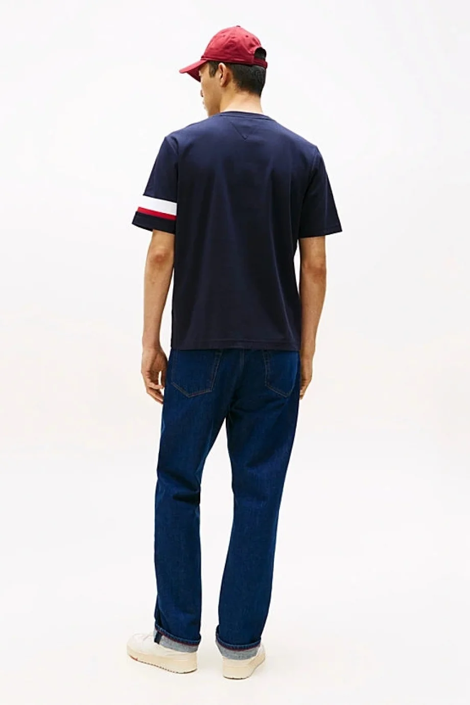 Tommy Hilfiger İkonik Renk Bloklu Eklemeli Erkek Mavi T-shirt MW0MW40018DW5