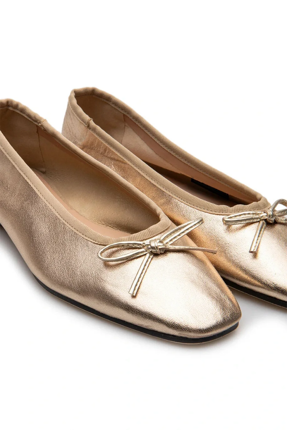 Tommy Hilfiger BALLERINA SOFT LEATHER METALLIC Kadın ALTIN Babet FW0FW084520HS