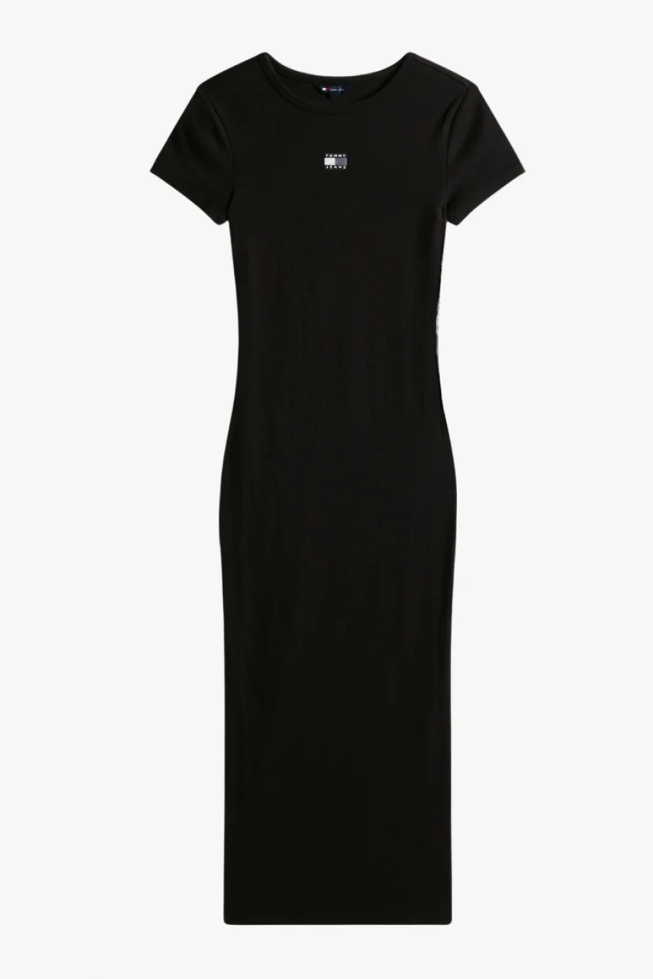 Tommy Hilfiger Kadın Armalı Fitilli Midi Siyah Elbise DW0DW20873BDS