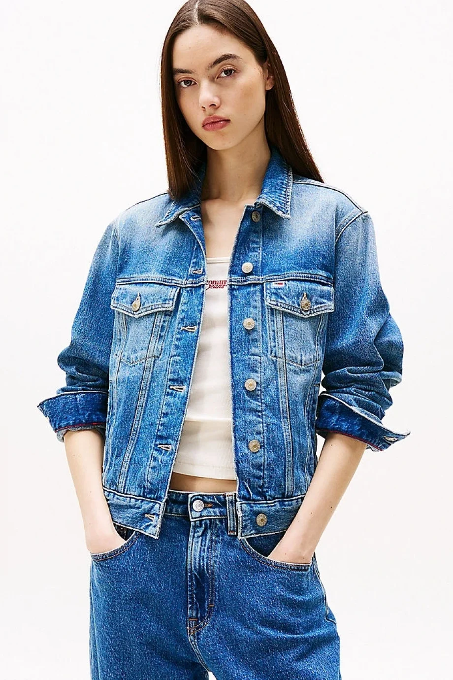 Tommy Hilfiger CLS TRUCKER JK RWB EXT BI5135 Kadın  Ceket DW0DW205701A5