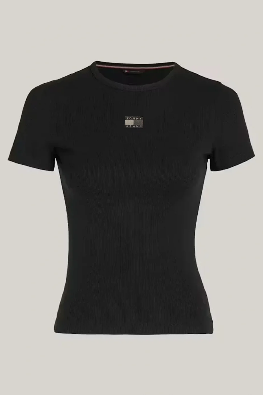 Tommy Hilfiger Kadın Slim Badge Siyah T-Shirt DW0DW17881BDS