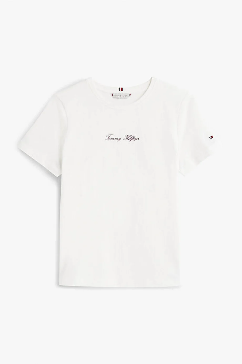 Tommy Hilfiger Klasik Yazı Baskılı Normal Kesim Kısa Kollu Kadın Beyaz T-shirt WW0WW47460YBL