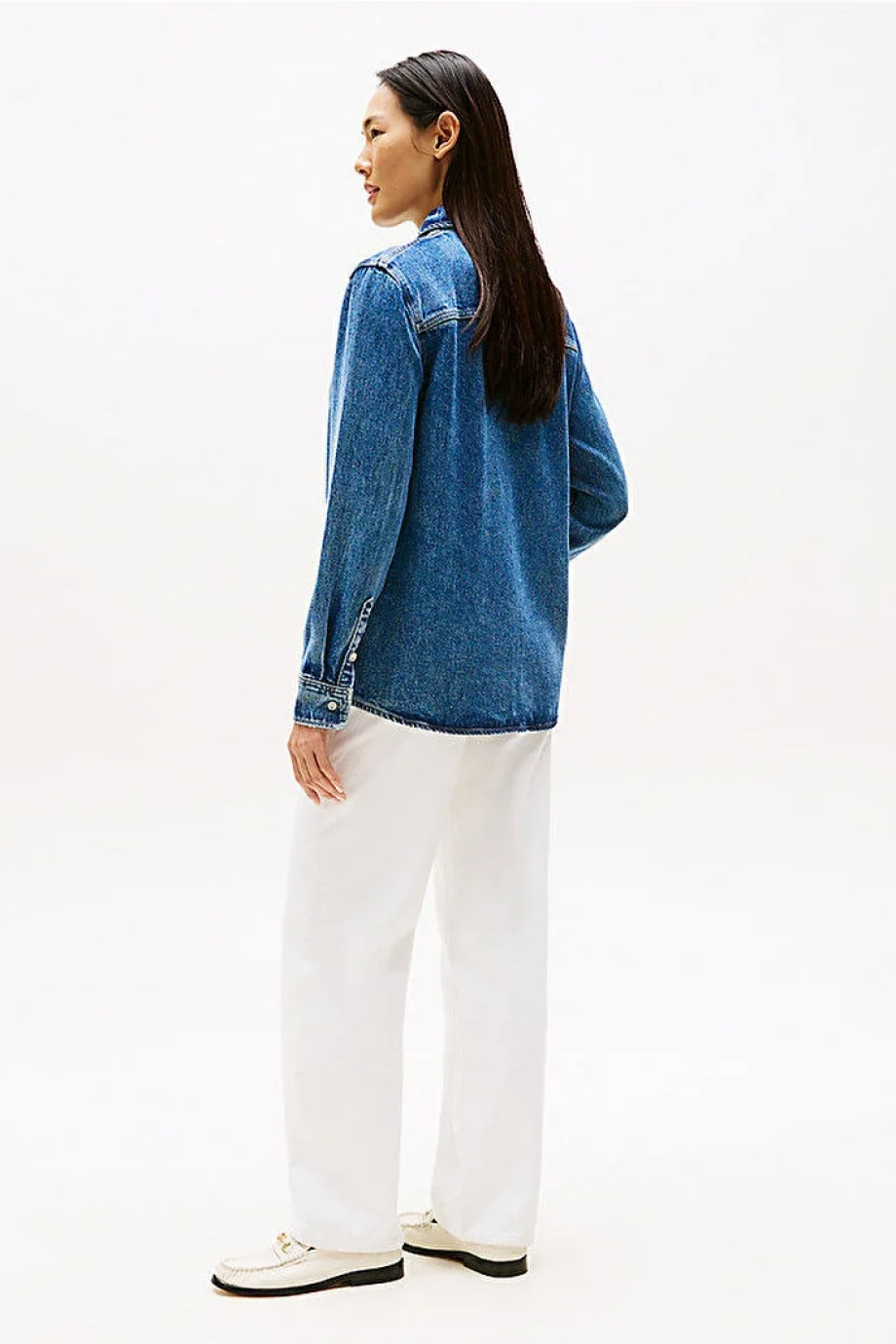 Tommy Hilfiger Lana Normal Kesim Denim Kadın Gömlek WW0WW472191A5