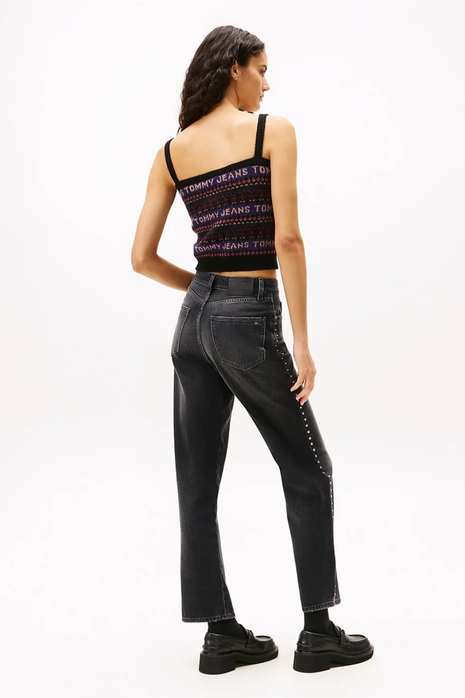 Tommy Hilfiger Layla Yüksek Bel Dar Kesim Düz Paça Rahat Kadın Siyah Jeans DW0DW215151BZ