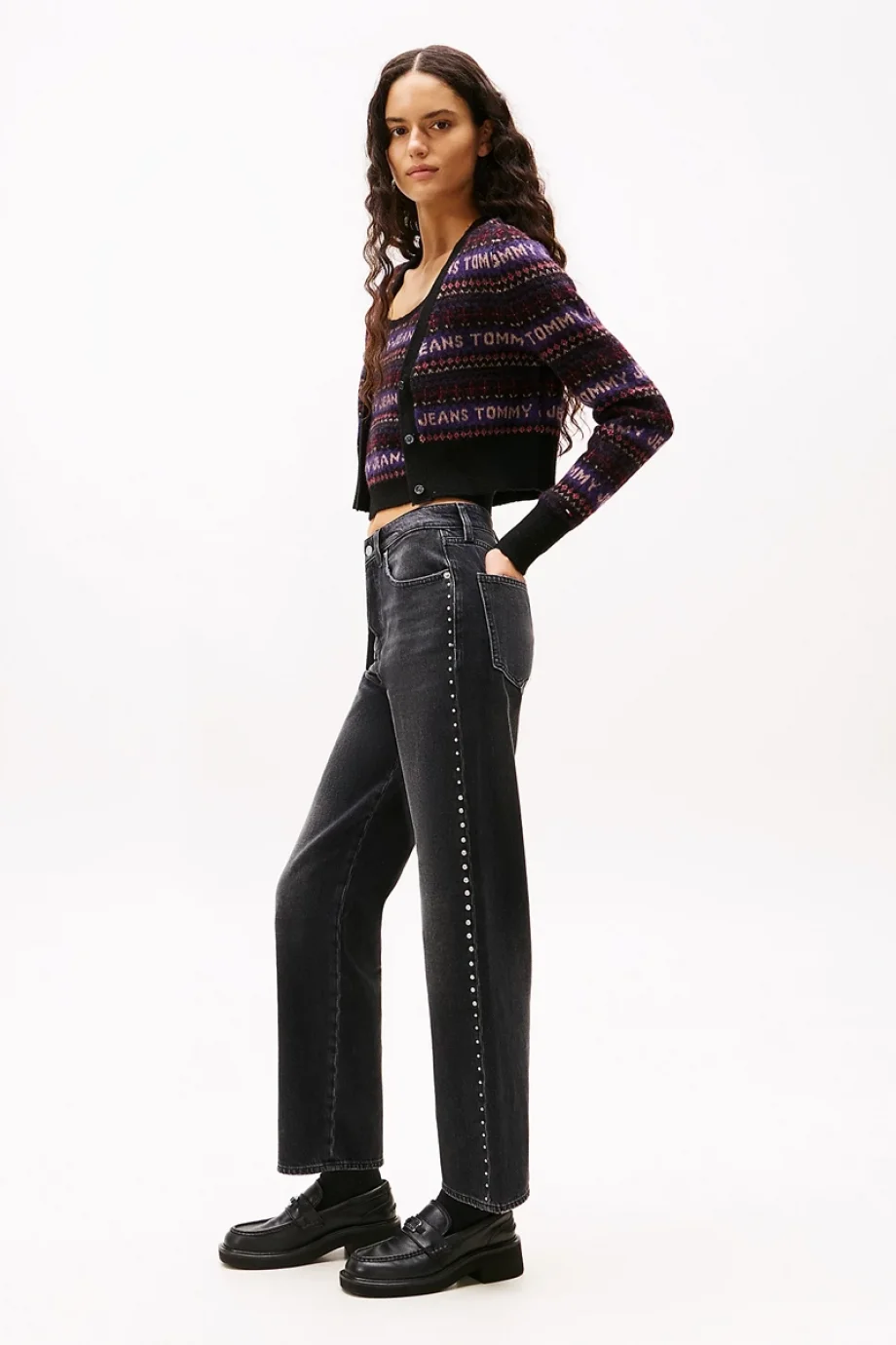 Tommy Hilfiger Layla Yüksek Bel Dar Kesim Düz Paça Rahat Kadın Siyah Jeans DW0DW215151BZ