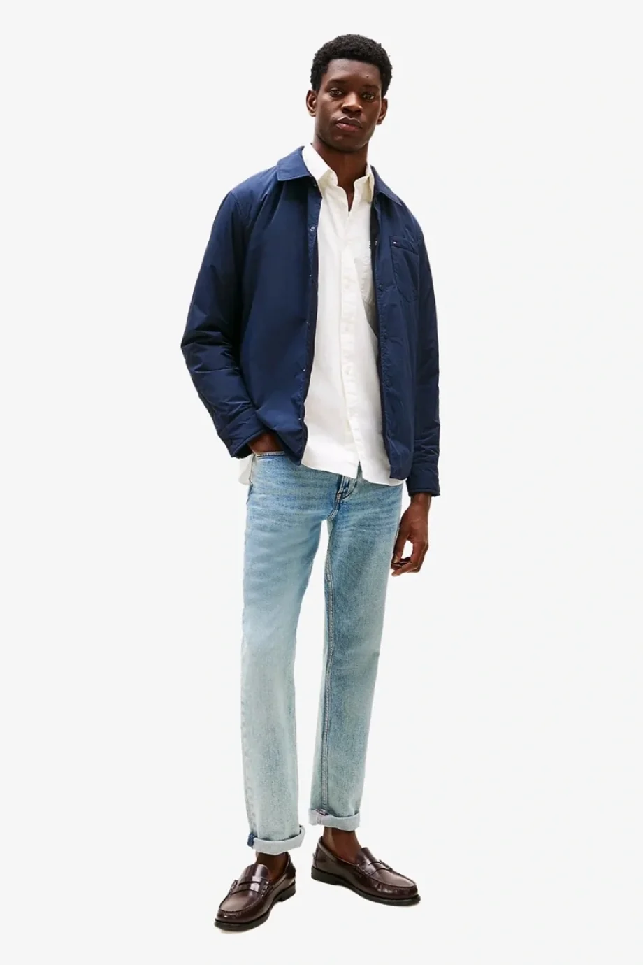 Tommy Hilfiger LW PACKABLE SHIRT JACKET Erkek lacivert Ceket MW0MW37629DW5