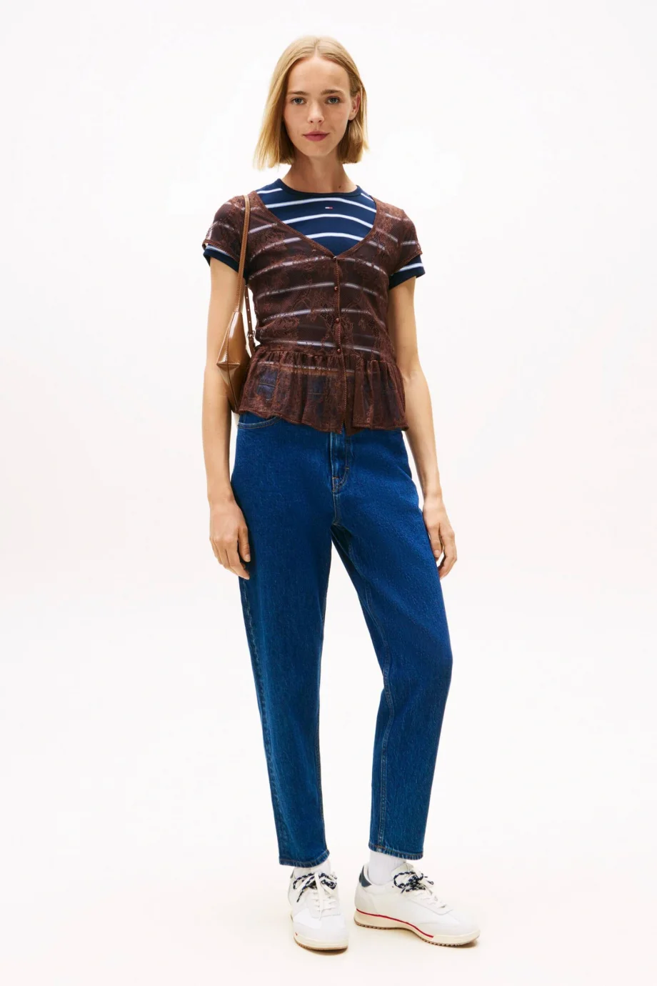 Tommy Hilfiger Mom Ultra Yüksek Bel Bileğe Doğru Daralan Kadın Mavi Jeans DW0DW219541BK