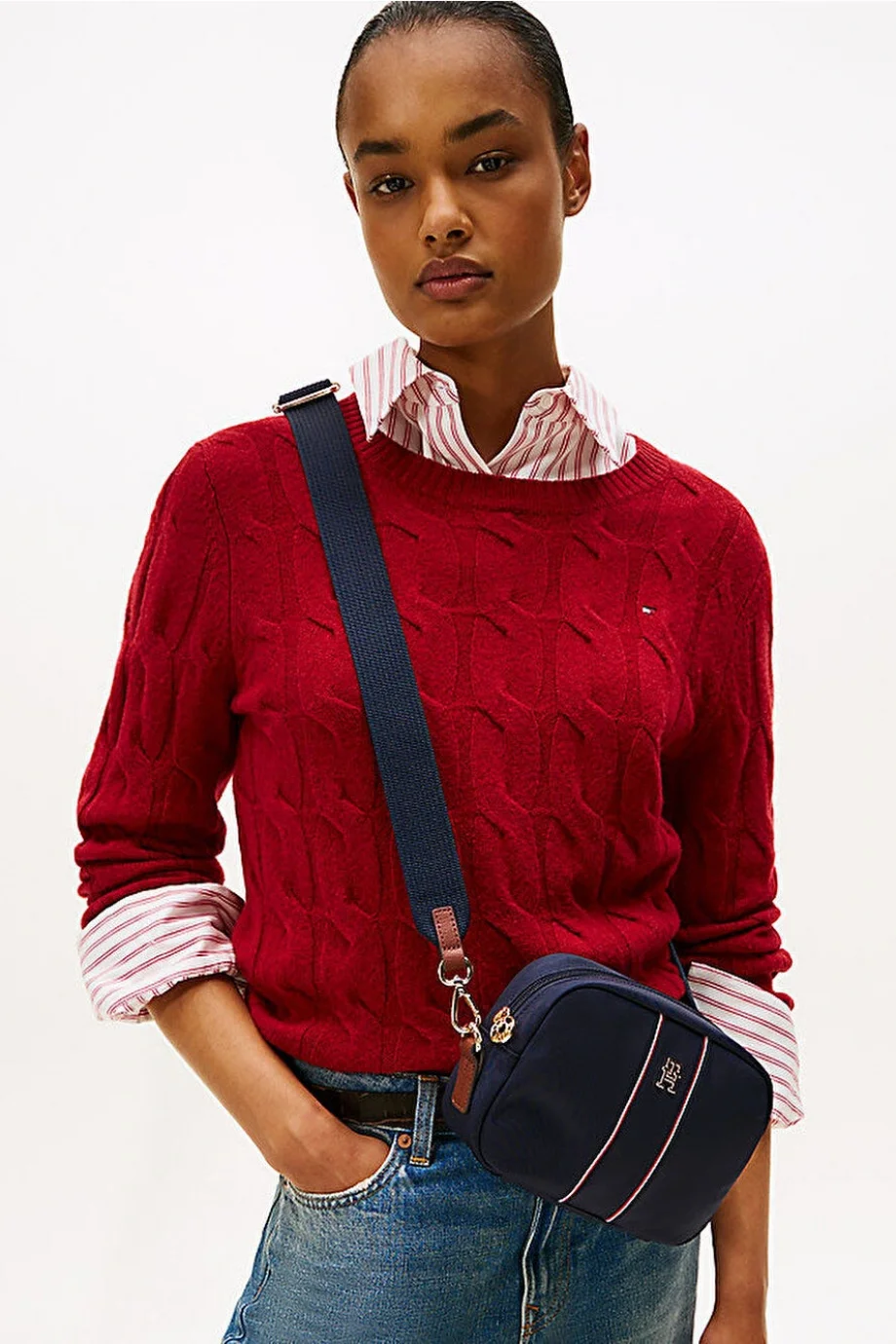 Tommy Hilfiger Popette Kamera Kurumsal Kadın Mavi Çanta AW0AW177100GY