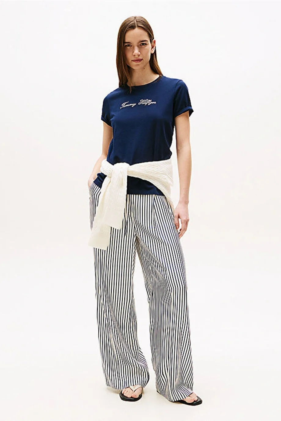 Tommy Hilfiger RWB Pike Bisiklet Yaka Kısa Kollu Kadın T-shirt WW0WW47310C1G