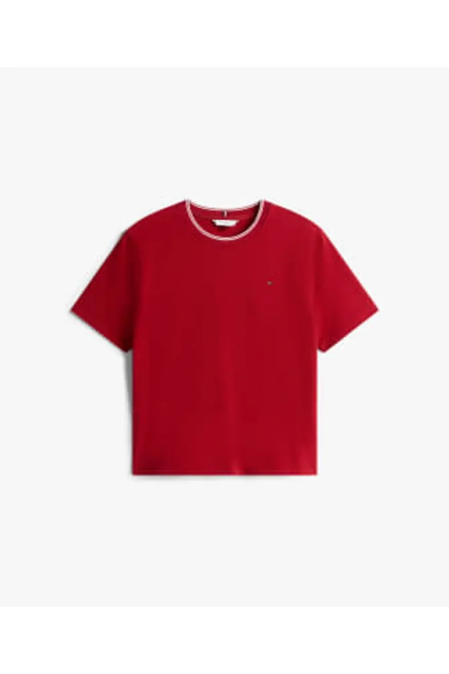 Tommy Hilfiger RWB Pike Bisiklet Yaka Kısa Kollu Kadın T-shirt WW0WW47310XIT