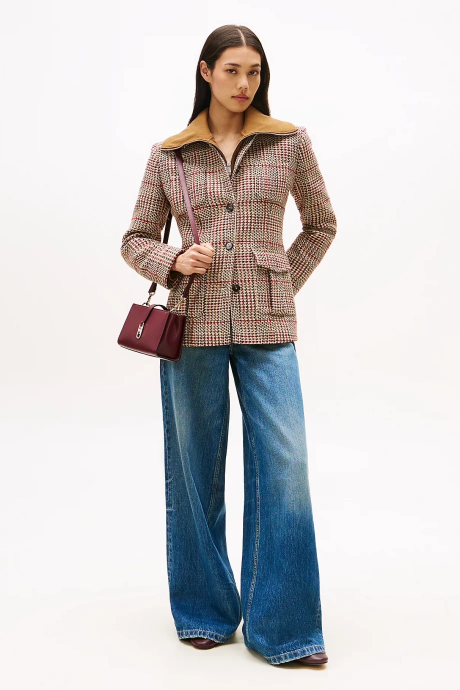 Tommy Hilfiger Sezonluk Dokulu Kadın Kadın Gri Blazer Ceket WW0WW466560OG