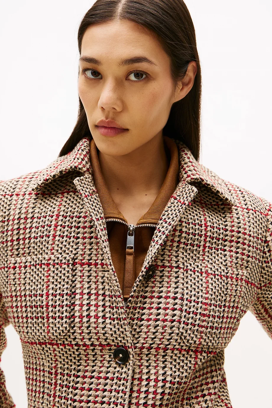 Tommy Hilfiger Sezonluk Dokulu Kadın Kadın Gri Blazer Ceket WW0WW466560OG