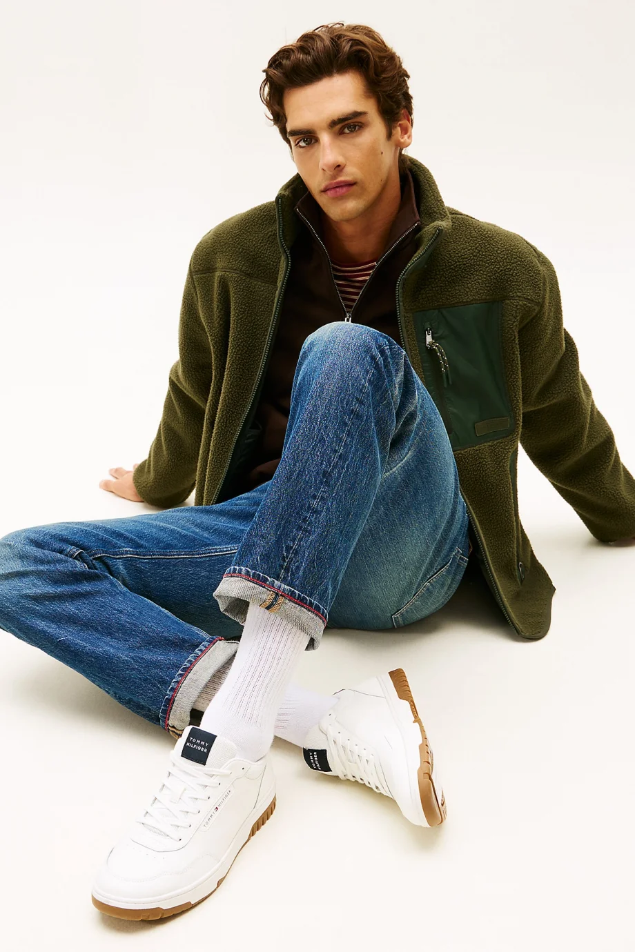 Tommy Hilfiger TH Basketbol Stili Core Lite Deri Erkek Mavi Sneaker FM0FM057130GY