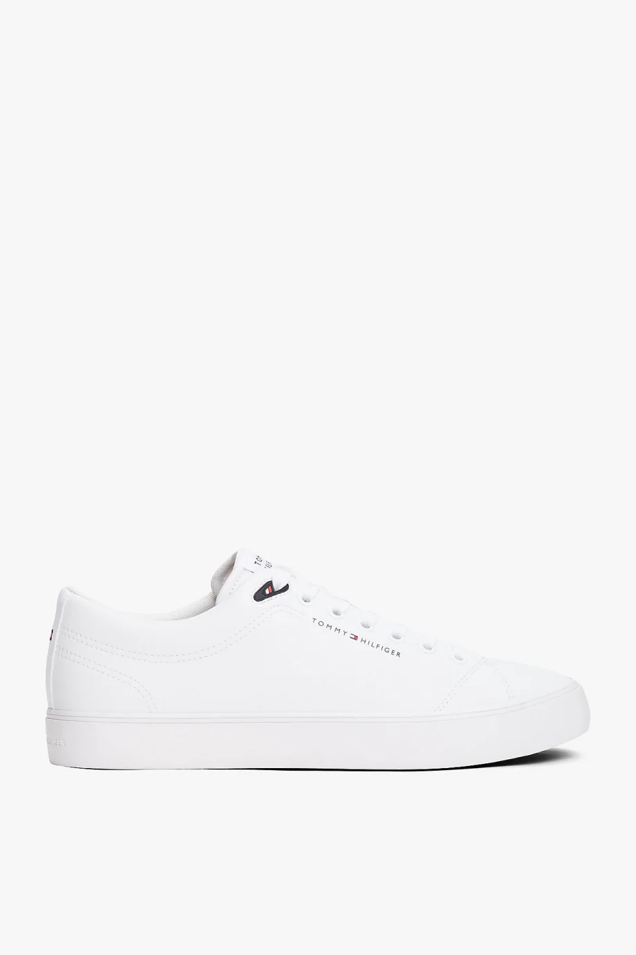 Tommy Hilfiger TH HI VULC CORE LOW LTH II ESS Erkek Beyaz Sneaker FM0FM05511YBS
