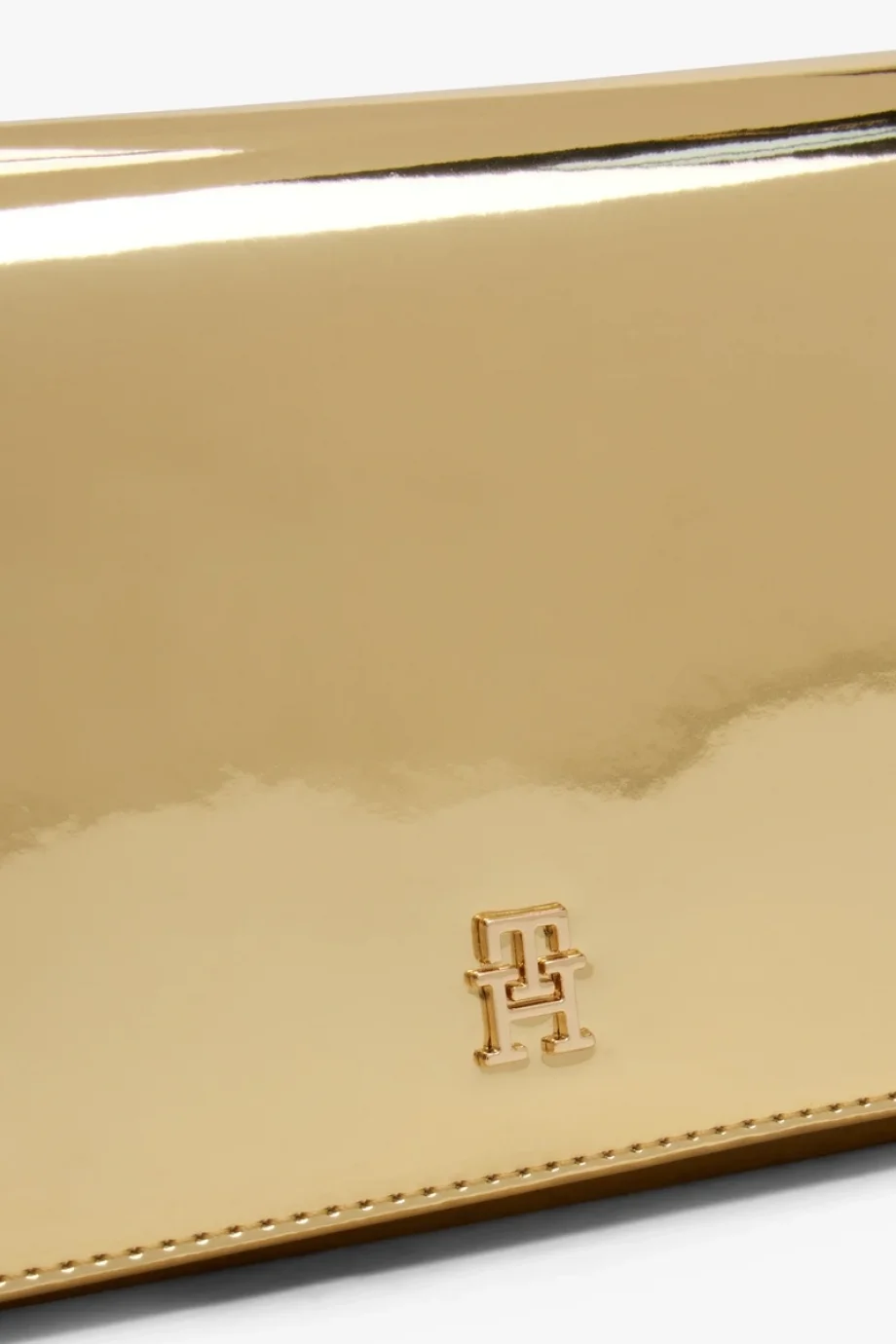 Tommy Hilfiger TH Icon Metalik Zincirli Kapaklı Kadın Gold Cüzdan AW0AW179590HS