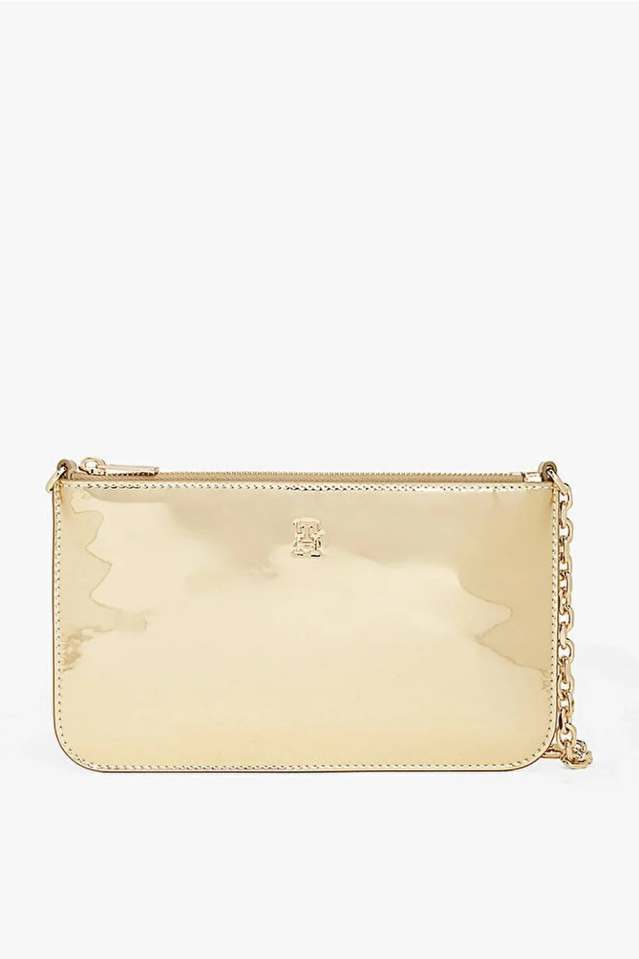 Tommy Hilfiger TH Icon Metalik Zincirli Omuz Kadın Gold Cüzdan AW0AW182190HS