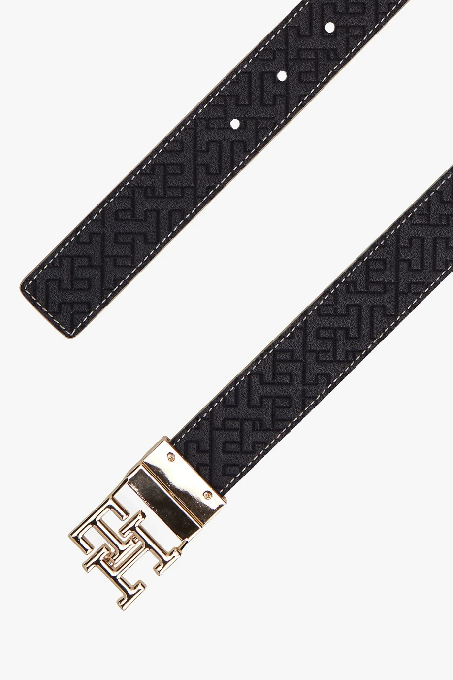 Tommy Hilfiger TH Logo 3.0 Çift Taraflı Kadın Mavi Kemer AW0AW182560GY