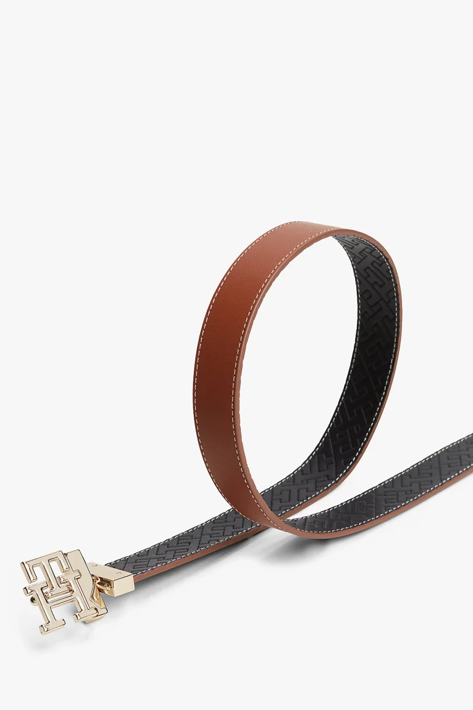 Tommy Hilfiger TH Logo 3.0 Çift Taraflı Kadın Siyah Kemer AW0AW182560GJ