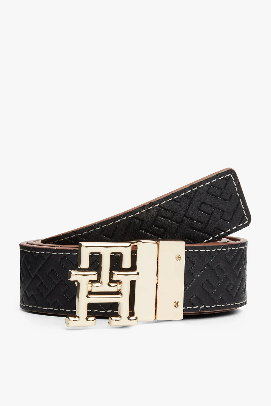 Tommy Hilfiger TH Logo 3.0 Çift Taraflı Kadın Siyah Kemer AW0AW182560GJ