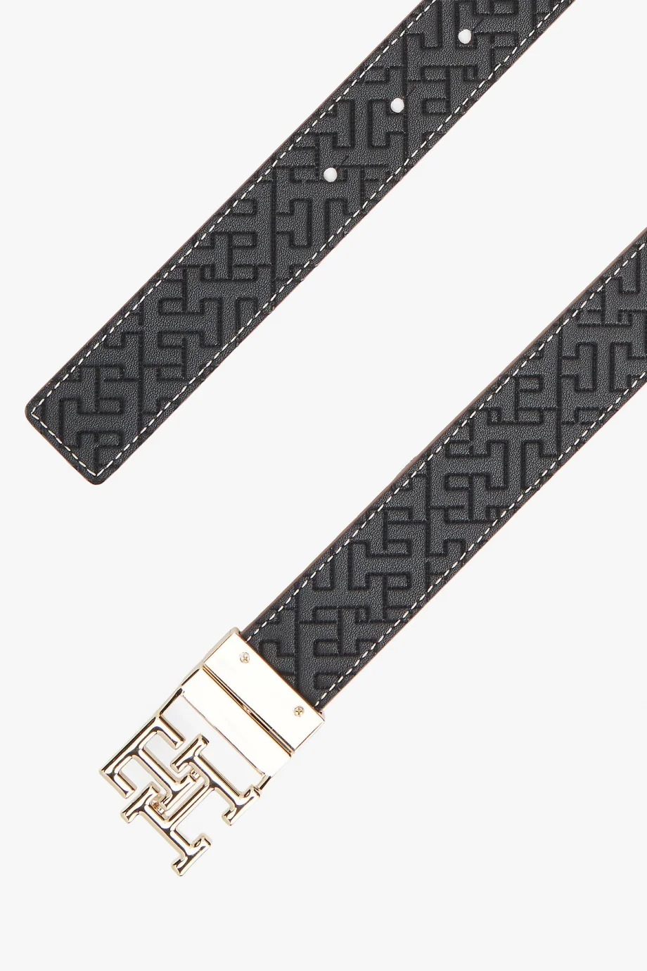 Tommy Hilfiger TH Logo 3.0 Çift Taraflı Kadın Siyah Kemer AW0AW182560GJ