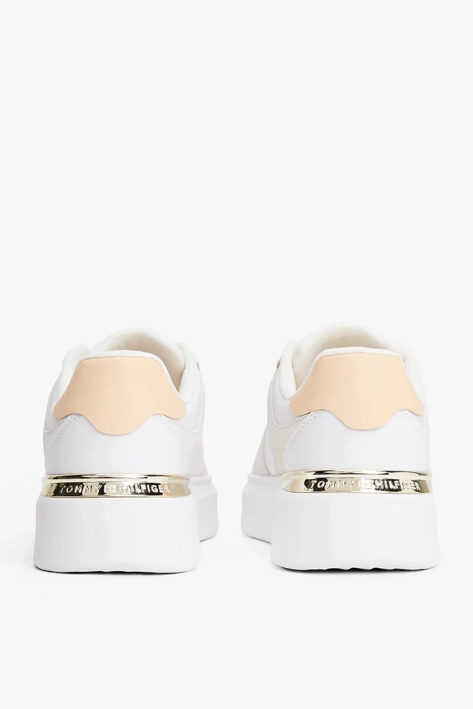 Tommy Hilfiger TH Moda Kort Tarzı Karışık Materyal Kadın Beyaz  Sneaker FW0FW086320JG