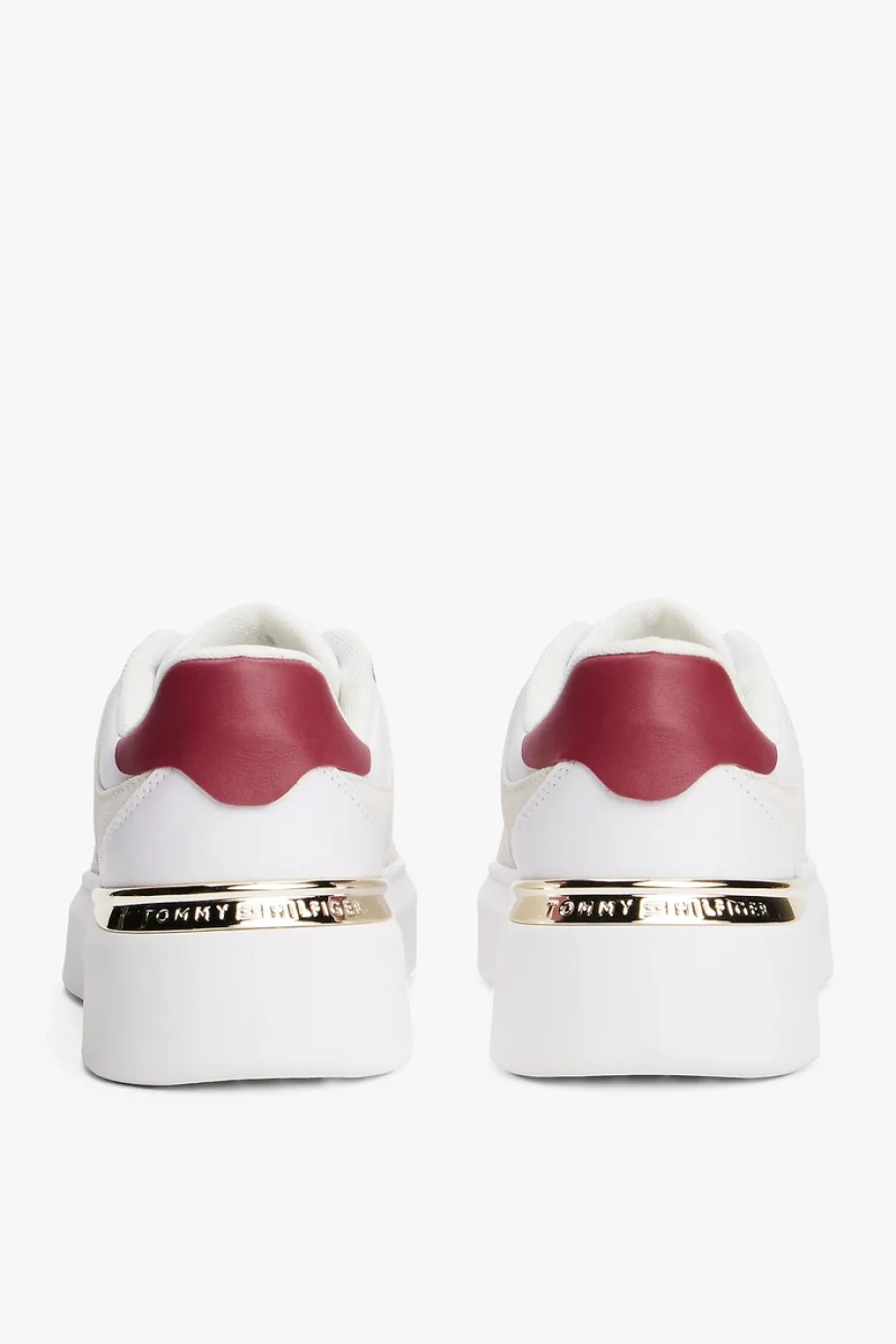 Tommy Hilfiger TH Moda Kort Tarzı Karışık Materyal Kadın   Beyaz Sneaker FW0FW08632YBS