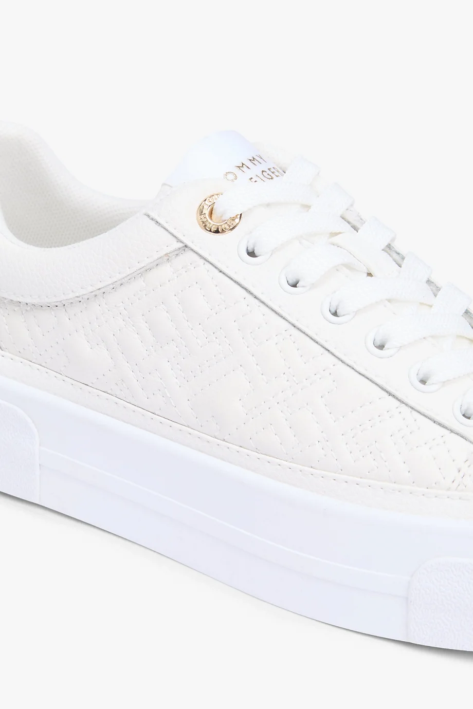 Tommy Hilfiger TH Platform Kapitone Kadın Beyaz Sneaker FW0FW09265YBL