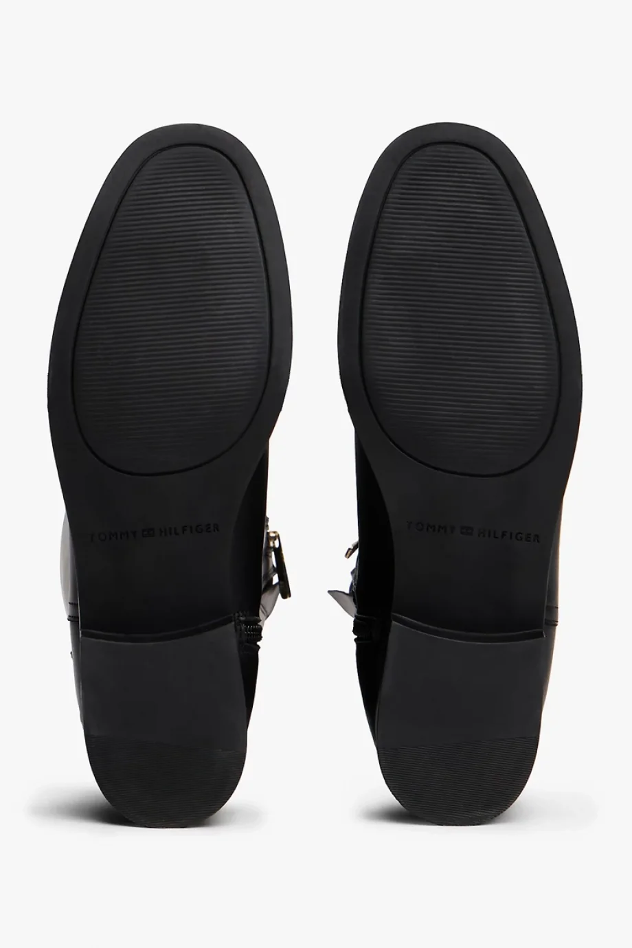 Tommy Hilfiger TH Tokalı Süvari Stili Uzun Deri Kadın Siyah Bot FW0FW08873BDS