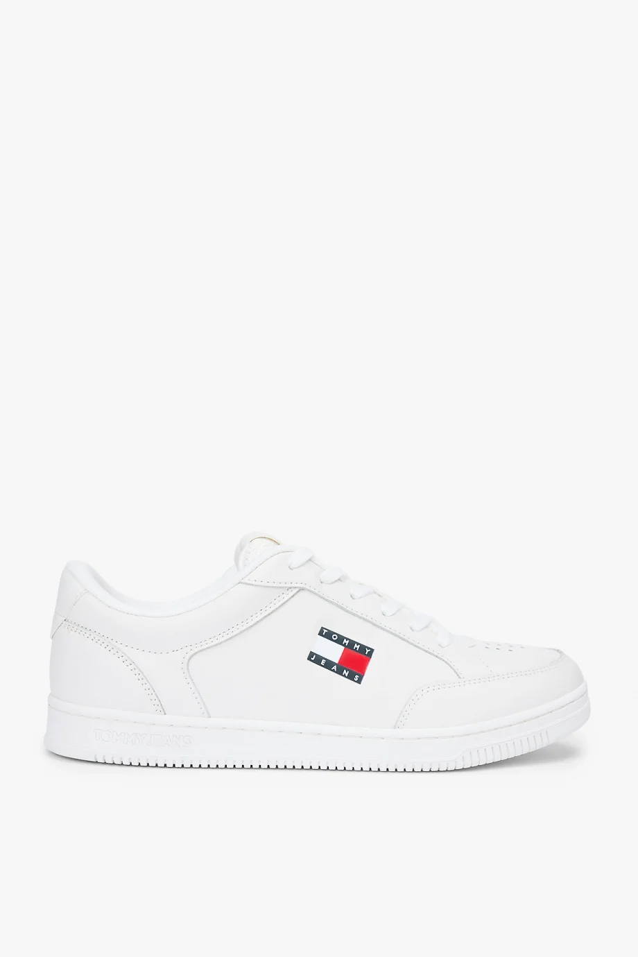 Tommy Hilfiger TJM Cupsole Uzun Bağcıklı Deri Erkek Beyaz Sneaker EM0EM01707YBL