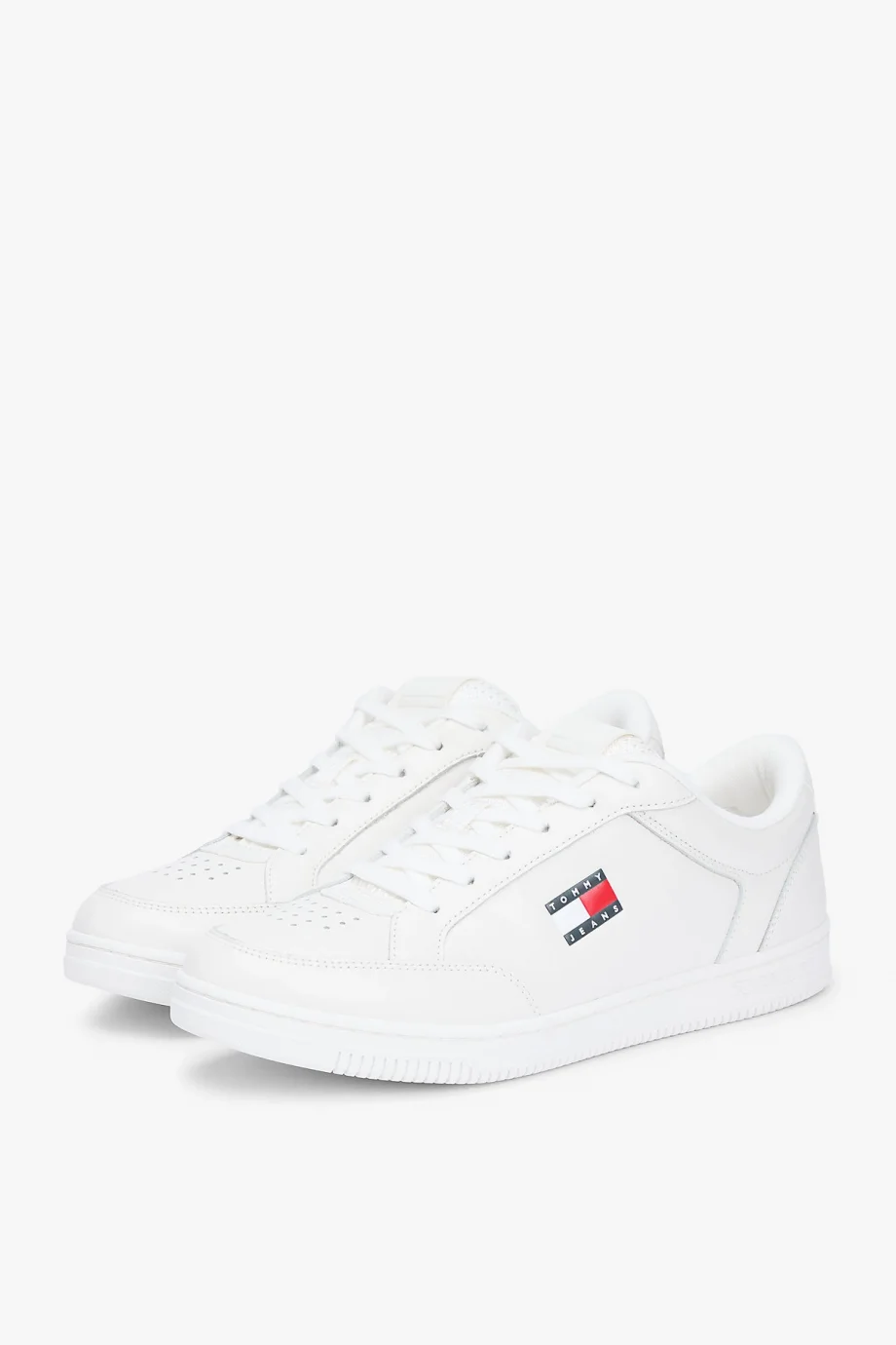 Tommy Hilfiger TJM Cupsole Uzun Bağcıklı Deri Erkek Beyaz Sneaker EM0EM01707YBL