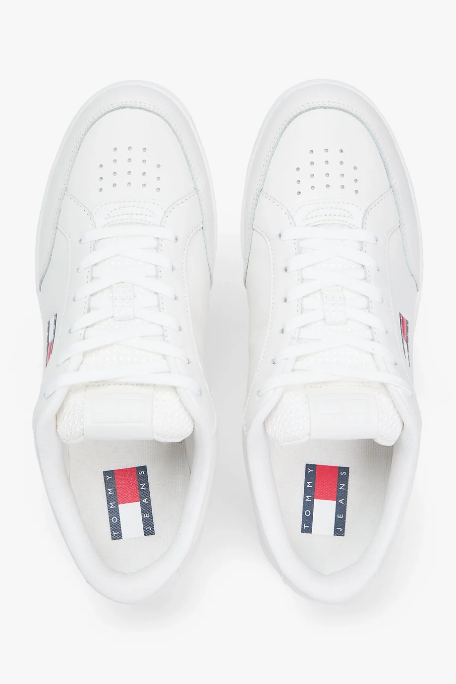 Tommy Hilfiger TJM Cupsole Uzun Bağcıklı Deri Erkek Beyaz Sneaker EM0EM01707YBL