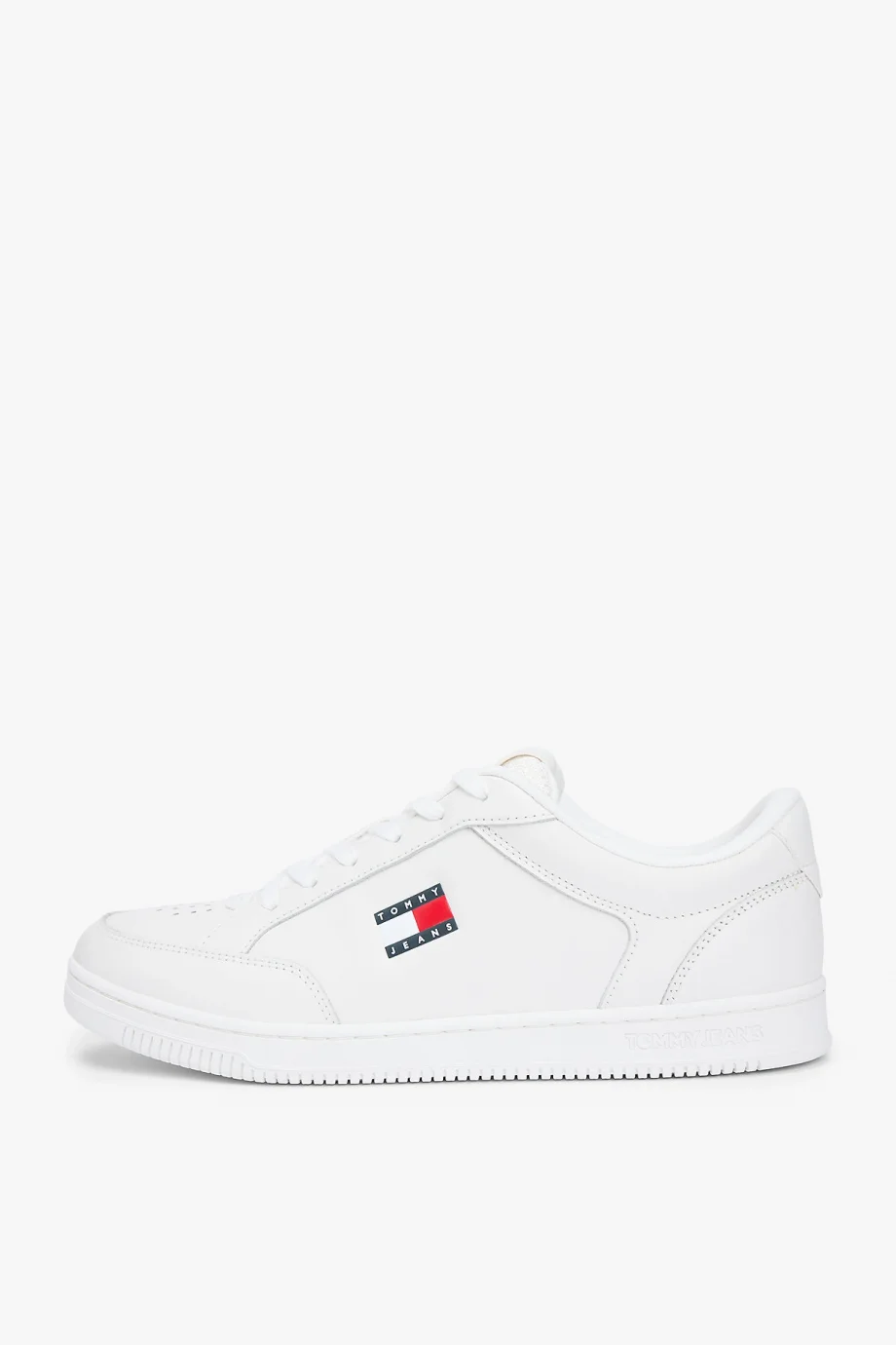 Tommy Hilfiger TJM Cupsole Uzun Bağcıklı Deri Erkek Beyaz Sneaker EM0EM01707YBL