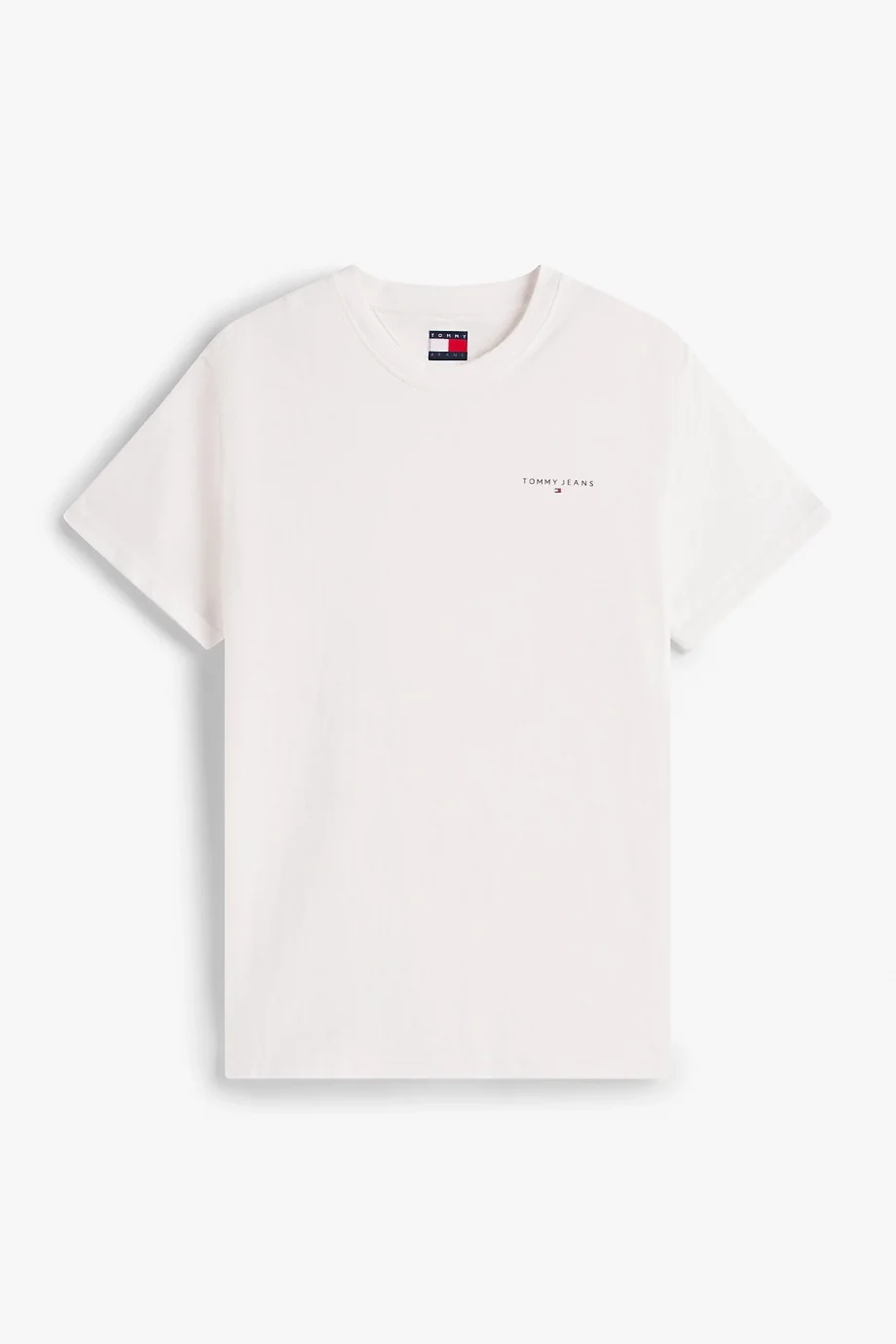 Tommy Hilfiger TJM Dar Kesim Göğüs Logolu Erkek Beyaz T-shirt DM0DM21780YBL