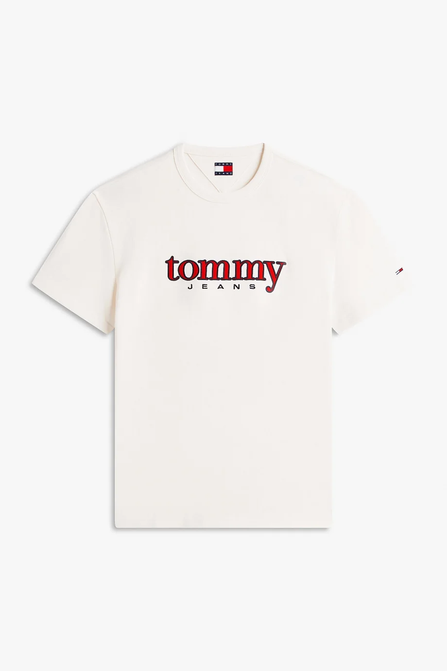 Tommy Hilfiger TJM Normal Kesim Aplikeli Grafik Baskılı Erkek Beyaz T-shirt DM0DM22719YBH