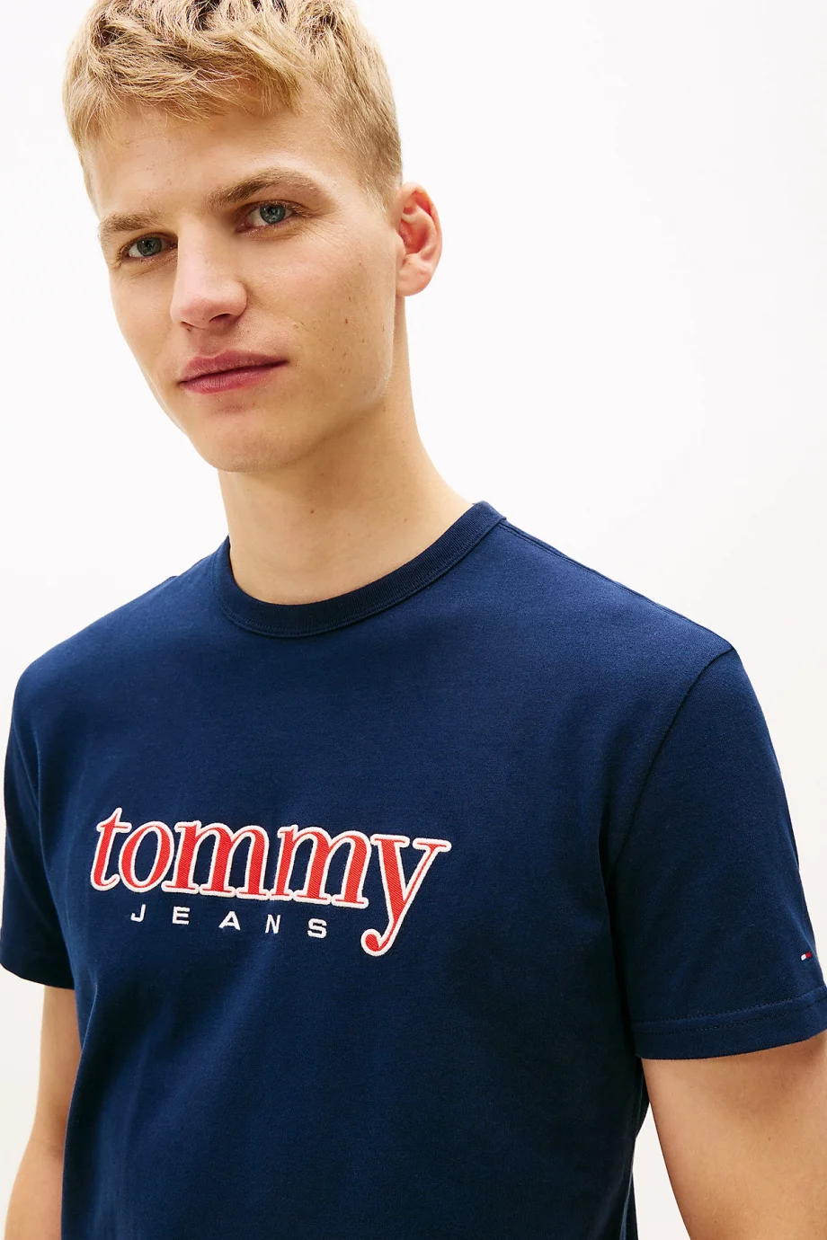 Tommy Hilfiger TJM Normal Kesim Aplikeli Grafik Baskılı Erkek Mavi T-shirt DM0DM22719C1G