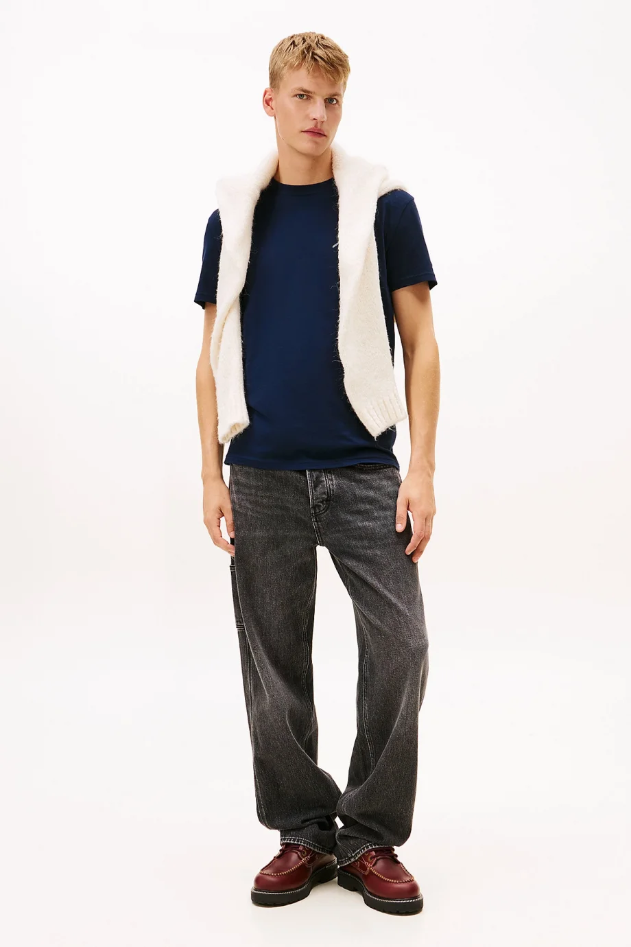 Tommy Hilfiger TJM Normal Kesim İmzalı Sırt Baskılı Erkek Mavi T-shirt DM0DM22320C1G