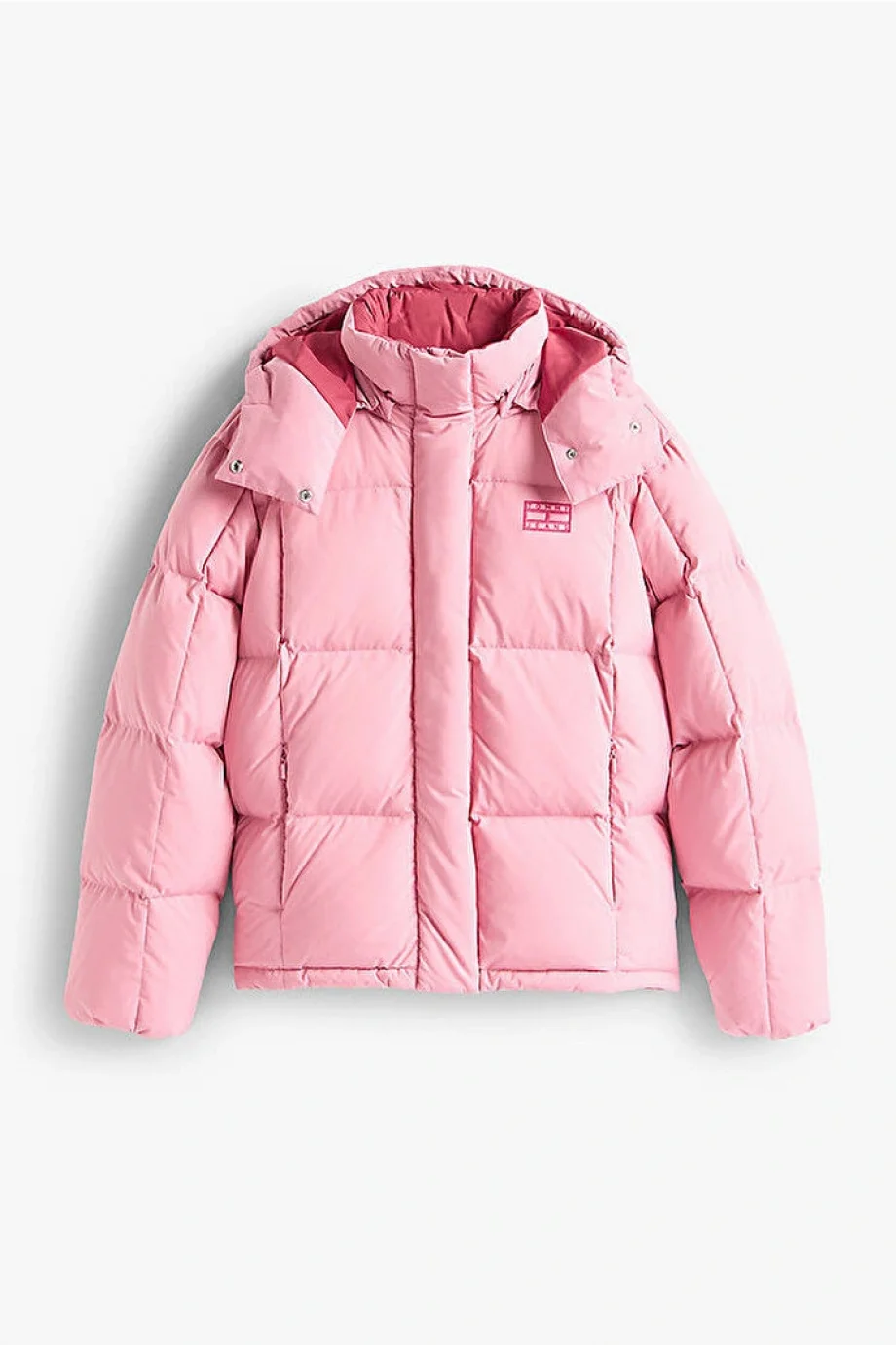 Tommy Hilfiger TJW Alaska Grid Kısa Kuş Tüyü Kadın Pembe  Mont  DW0DW21624THC