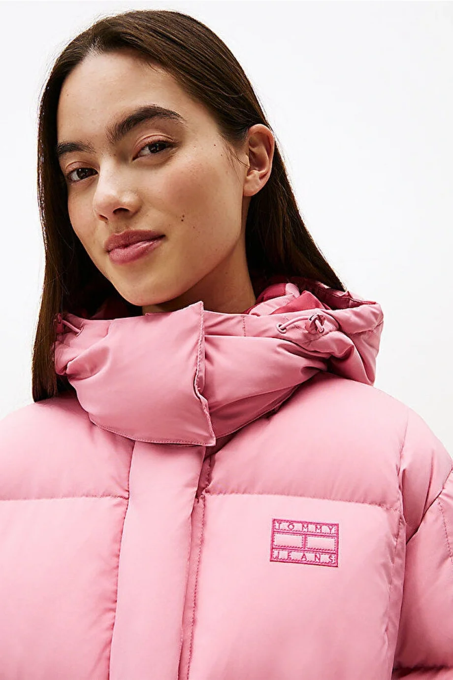 Tommy Hilfiger TJW Alaska Grid Kısa Kuş Tüyü Kadın Pembe  Mont  DW0DW21624THC