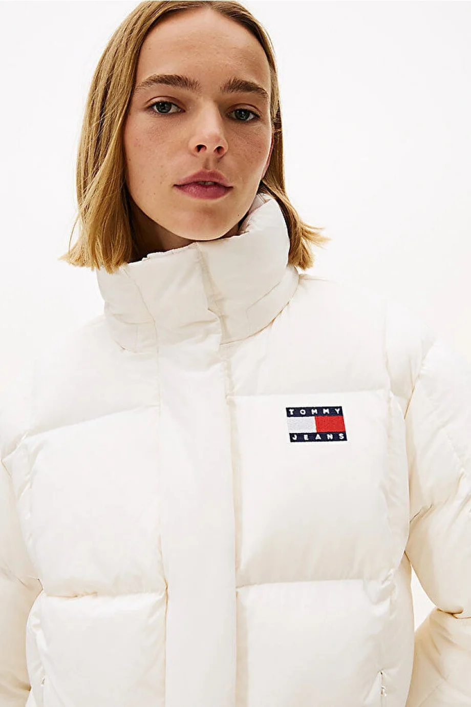 Tommy Hilfiger TJW Alaska Grid Kuş Tüyü Kadın Beyaz  Mont  DW0DW21623YBH