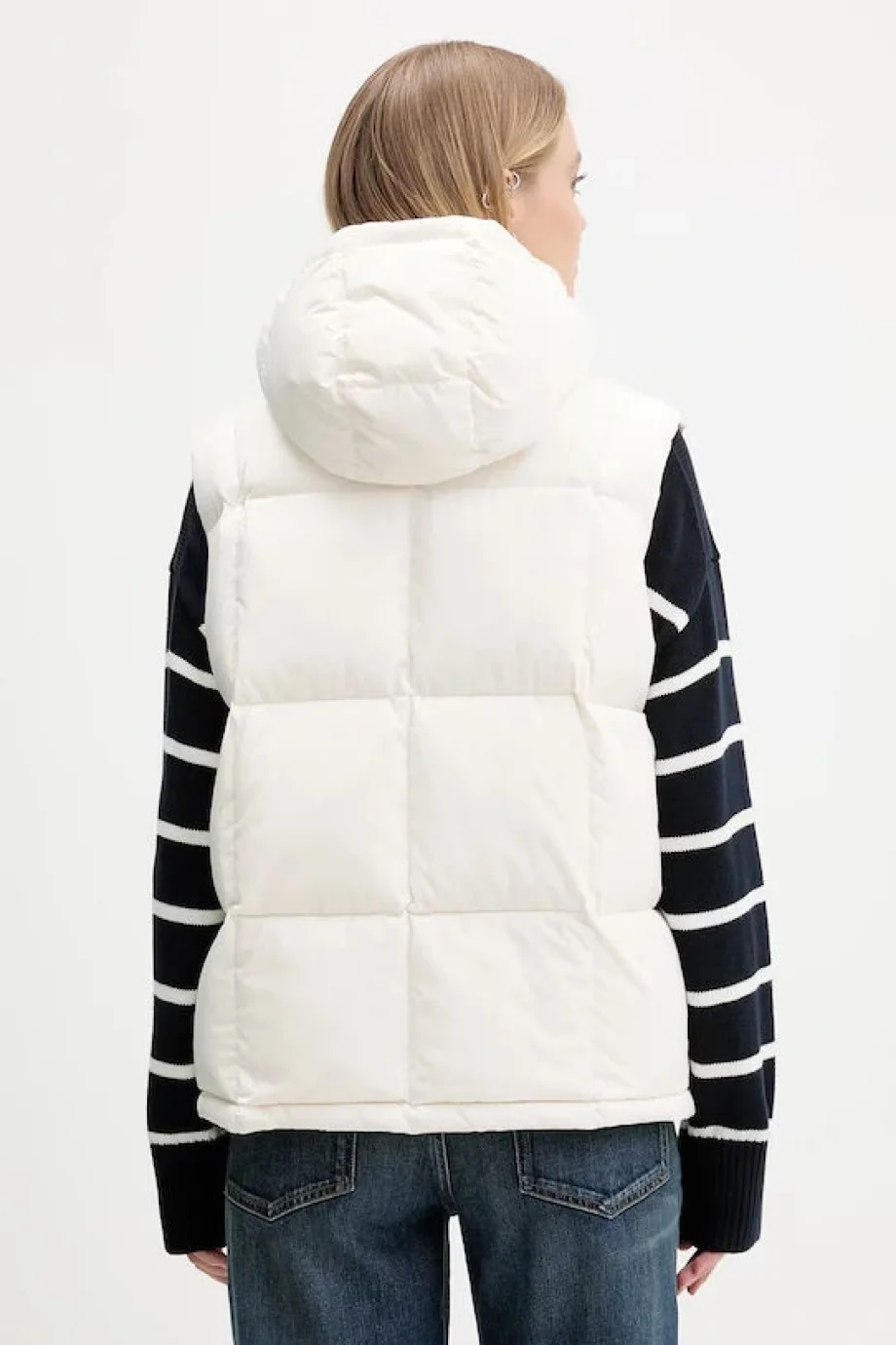 Tommy Hilfiger TJW Alaska Grid Kuş Tüyü Kadın Beyaz Yelek DW0DW21627YBH