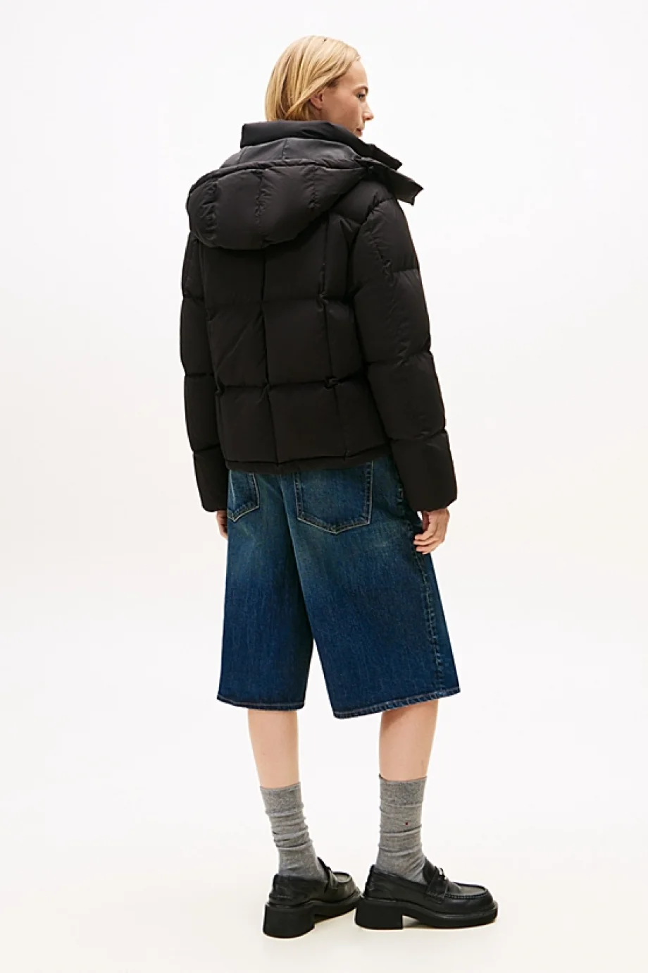 Tommy Hilfiger TJW Alaska Grid Kuş Tüyü Kadın Siyah Mont  DW0DW21623BDS