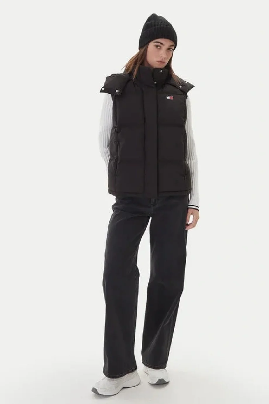 Tommy Hilfiger TJW Alaska Grid Kuş Tüyü Kadın Siyah Yelek DW0DW21627BDS