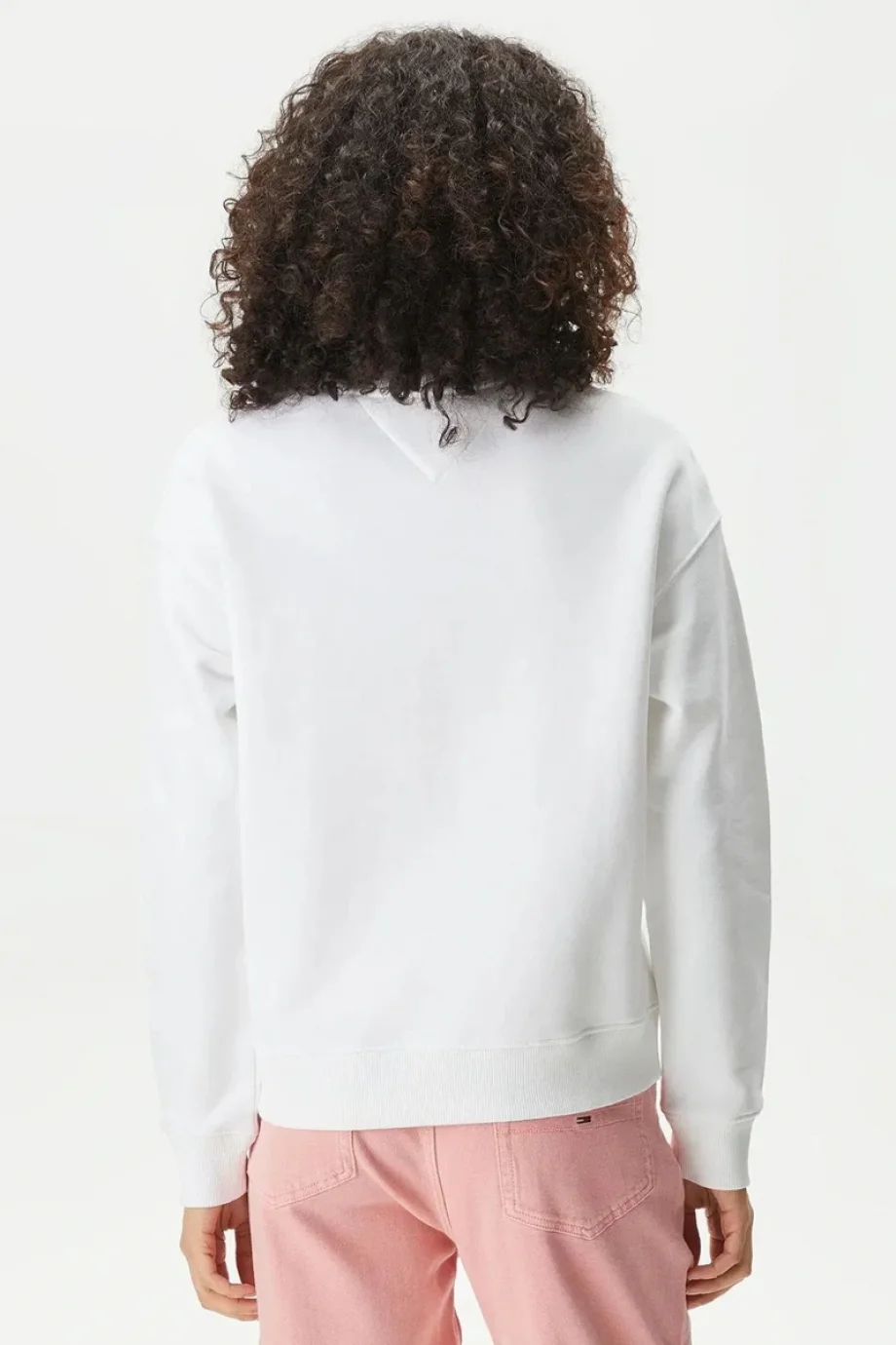 Tommy Hilfiger TJW Armalı Kutu Kesim Bisiklet Yaka Kadın Beyaz Kazak DW0DW17325YBH