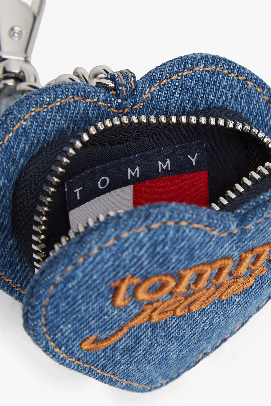 Tommy Hilfiger TJW Cool Denim Kalp Şekilli Bozuk Para Kadın Denim Cüzdan AW0AW185951A7