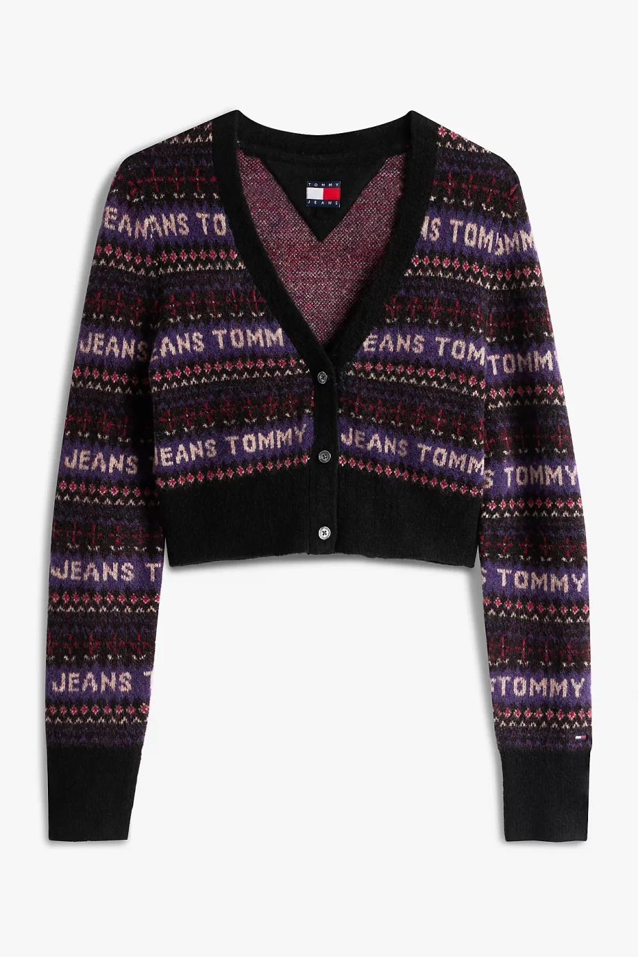 Tommy Hilfiger TJW Fairisle Desenli Kadın Siyah  Hırka DW0DW21691BDS