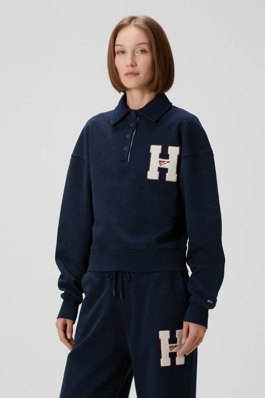 Tommy Hilfiger TJW H GRAPHIC HWK POLO  Kadın mavi Sweatshirt DW0DW20537DYY