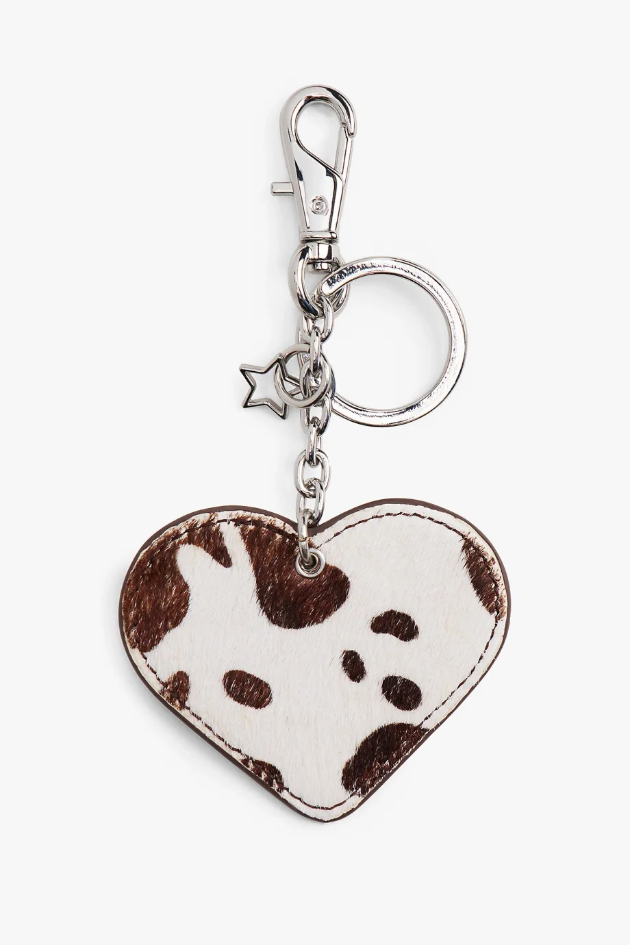 Tommy Hilfiger TJW İnek Desenli Kalp Charm Kadın Beyaz Anahtarlık AW0AW182710K6