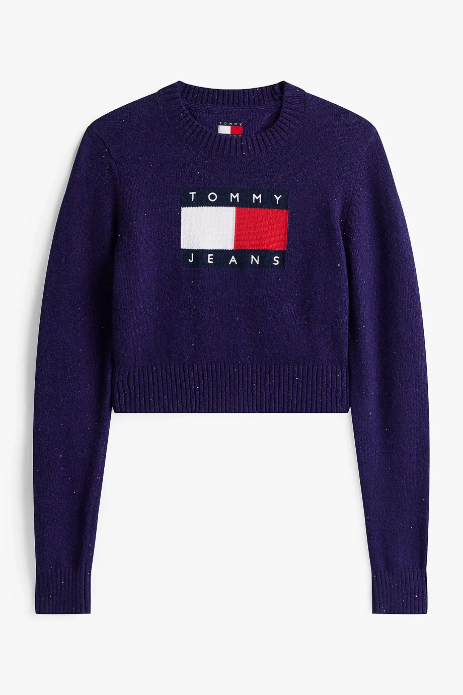 Tommy Hilfiger TJW Işıltılı Bayrak Desenli Kadın Mor Kazak DW0DW21690VLY
