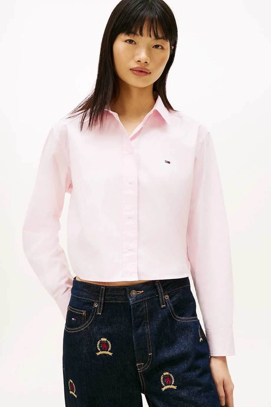 Tommy Hilfiger TJW Kısa Rahat Kesim Kadın Pembe Gömlek DW0DW22078TOG