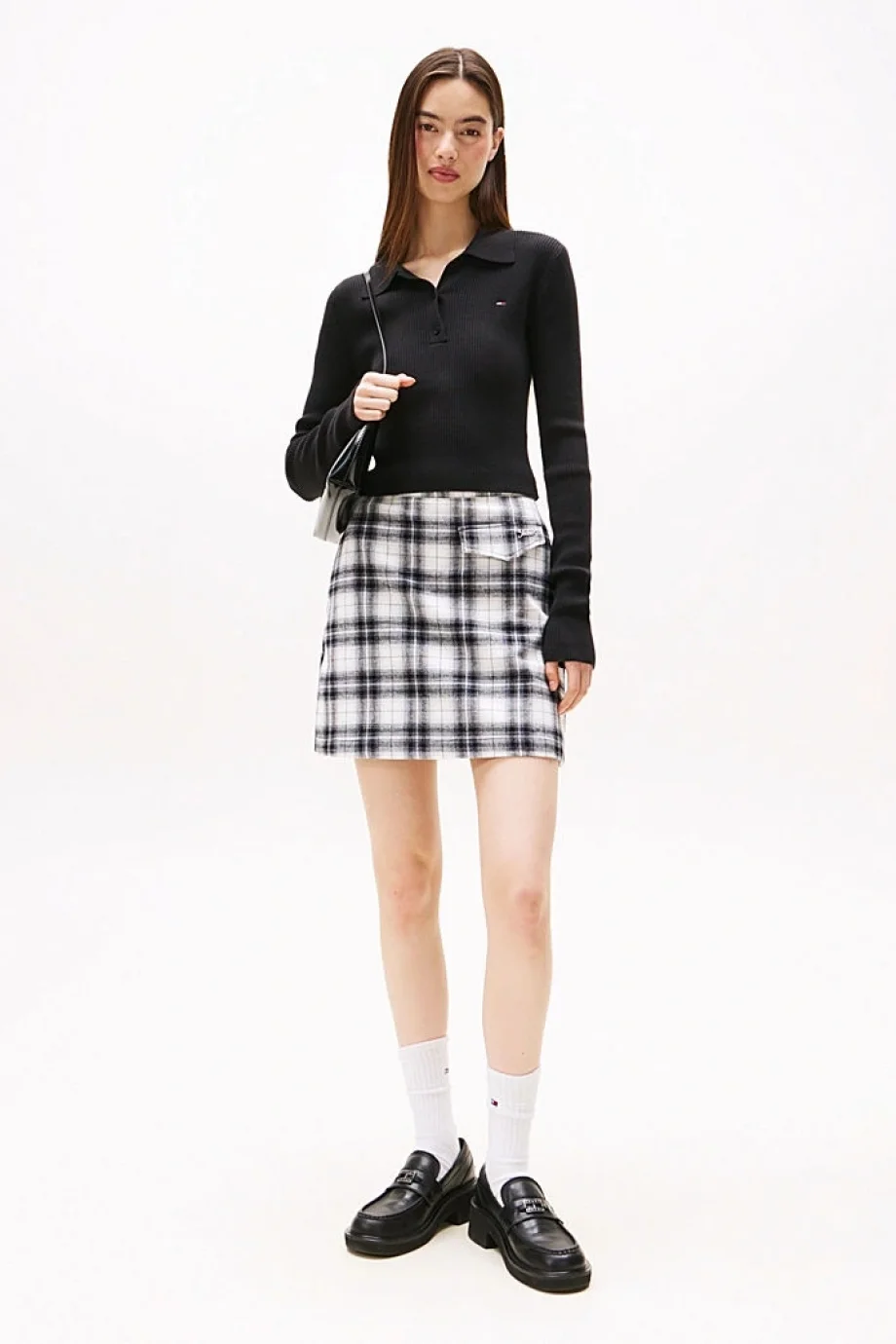 Tommy Hilfiger TJW Klasik Polo Uzun Kollu Kadın Siyah Kazak DW0DW21829BDS